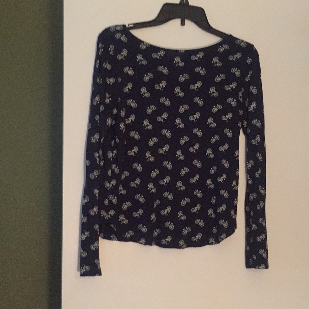Long sleeved bike print tee